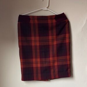 The Limited Plaid cranberry and orange Women's Skirt